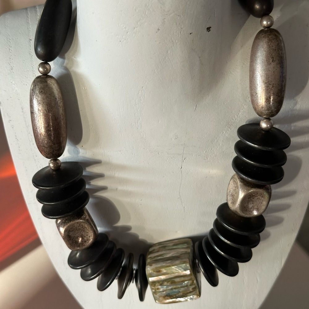 Elegant Black and Silver Necklace